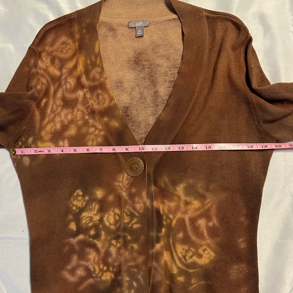 J.Jill Brown Tie-Dye Cardigan - SIZE LARGE (PETITE) - Picture 6 of 9